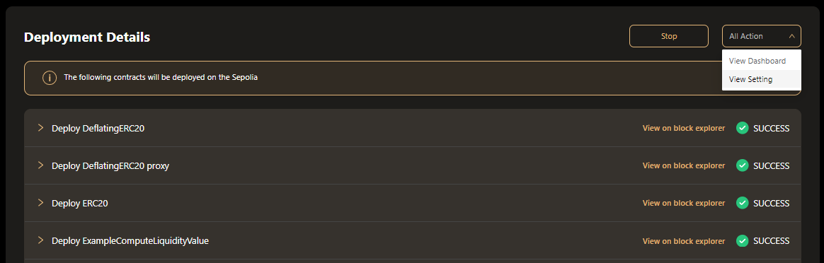 EVM deploy Setting